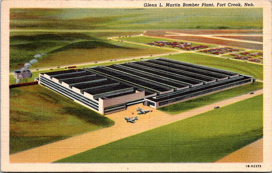 Vintage Postcard Glenn Martin Bomber Plant Fort Crook Nebraska United States