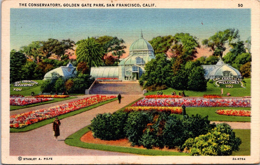 Vintage Postcard The Conservatory Golden Gate Park San Francisco California