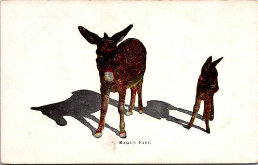 Vintage Postcard Mama's Baby Deer Unposted