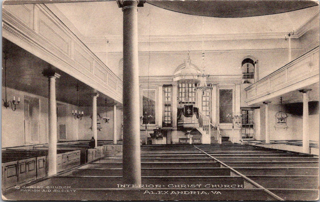 Vintage Postcard Interior Of Christ Church Alexandria Virginia United States