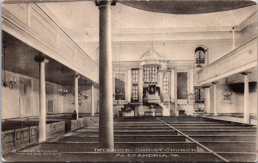 Vintage Postcard Interior Of Christ Church Alexandria Virginia United States