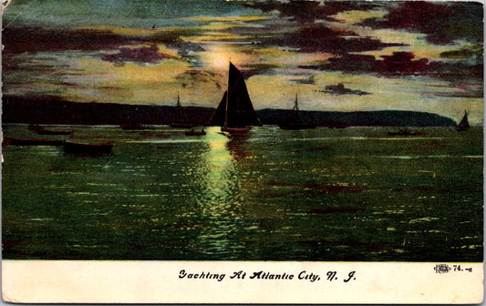 Vintage Postcard Yatching At Atlantic City New Jersey United States Unposted