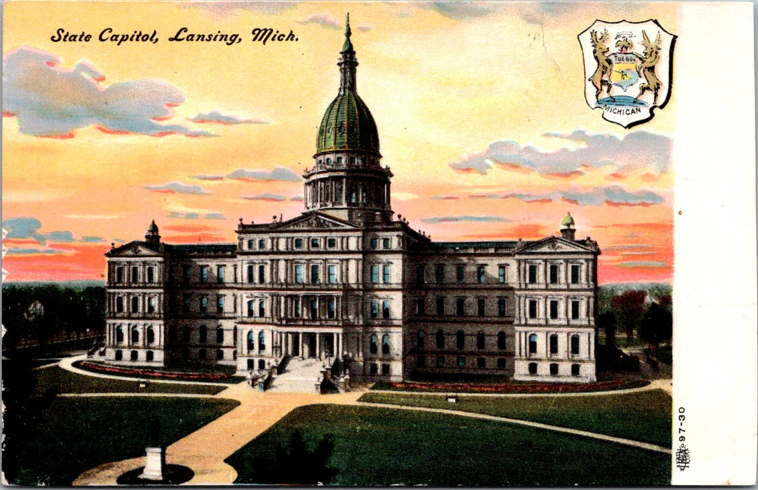 Vintage Postcard The State Capitol Lansing Michigan United States Unposted