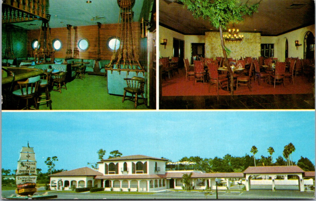 Vintage Postcard Spanish Main Oyster And Motel Fort Myers Florida Unposted