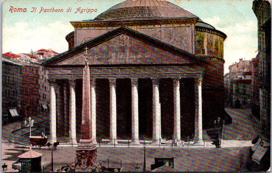 Vintage Postcard The Pantheon Of Agrippa Rome Italy Unposted