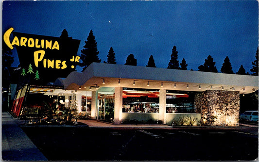 Vintage Postcard Carolina Pines Jr La Brea At Sunset In The Heart Of Hollywood