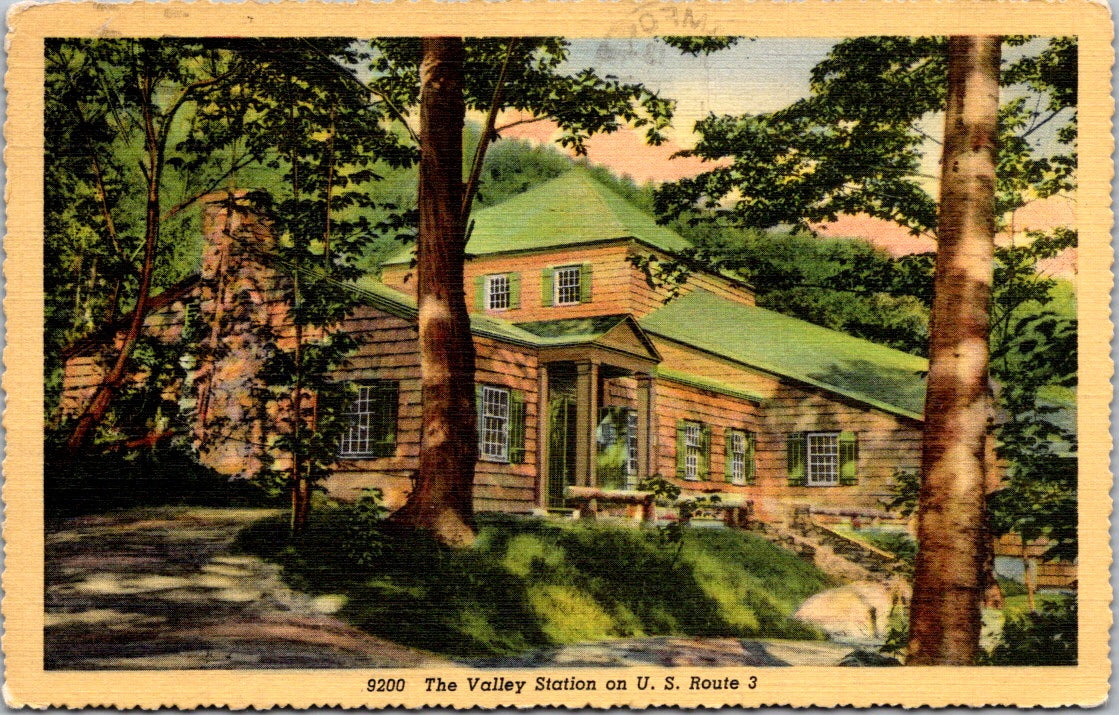 Vintage Postcard The Valley Station On US Route 3 Cannon Mountain Tramway Posted