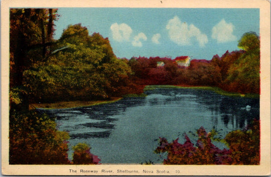 Vintage Postcard The Roseway River Shelburne Nova Scotia Canada Unposted