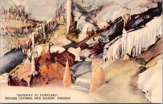 Vintage Postcard Gateway To Fairyland Endless Caverns New Market Virginia