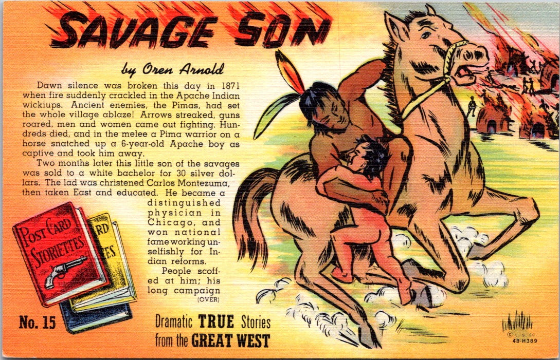 Vintage Postcard Storiettes Savage Son By Oren Arnold United States unposted