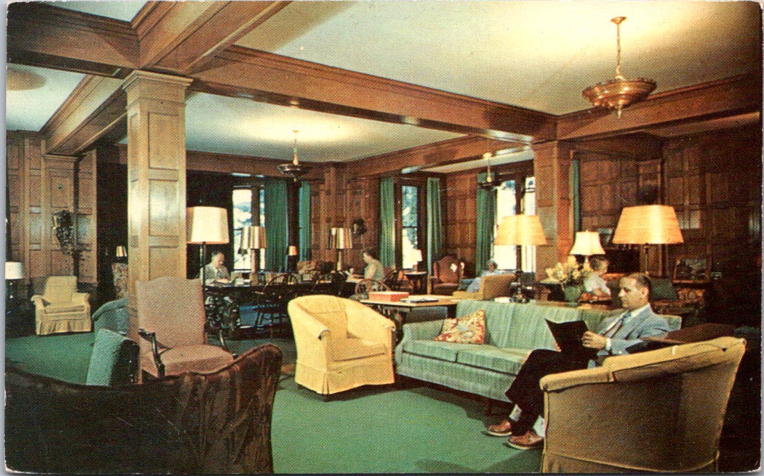 Vintage Postcard Living Room Christian Science Benevolent Assn Masachussets