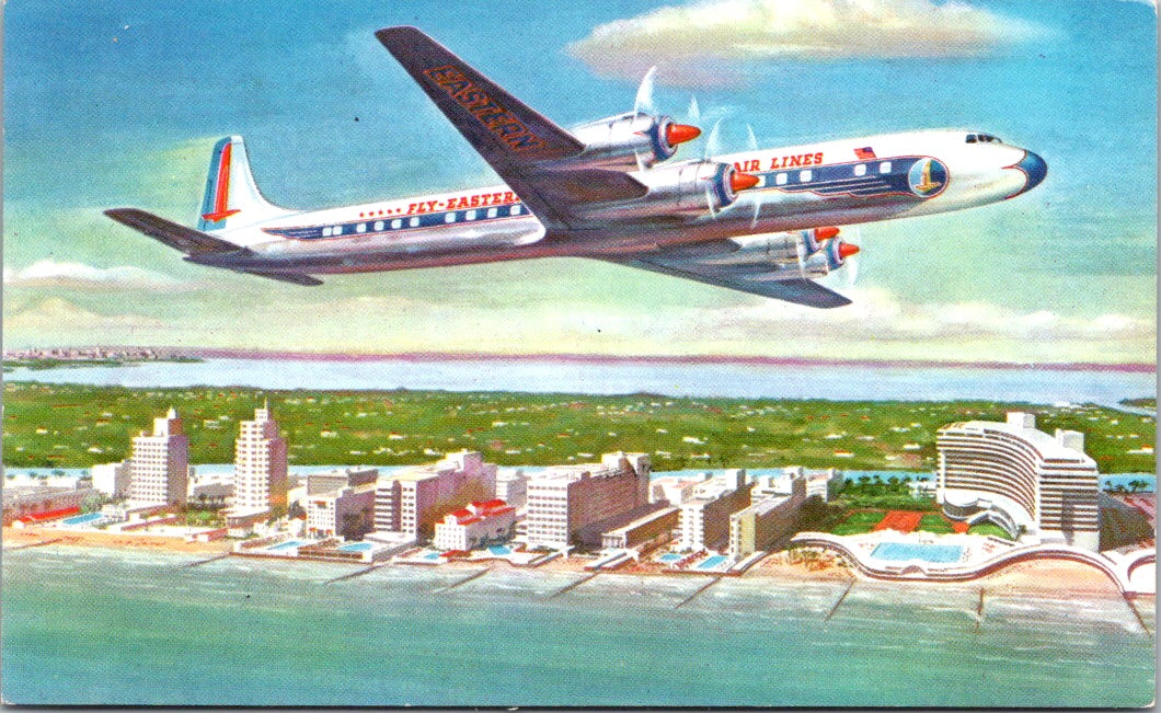 Vintage Postcard Eastern Airlines Golden Falcon United States Unposted