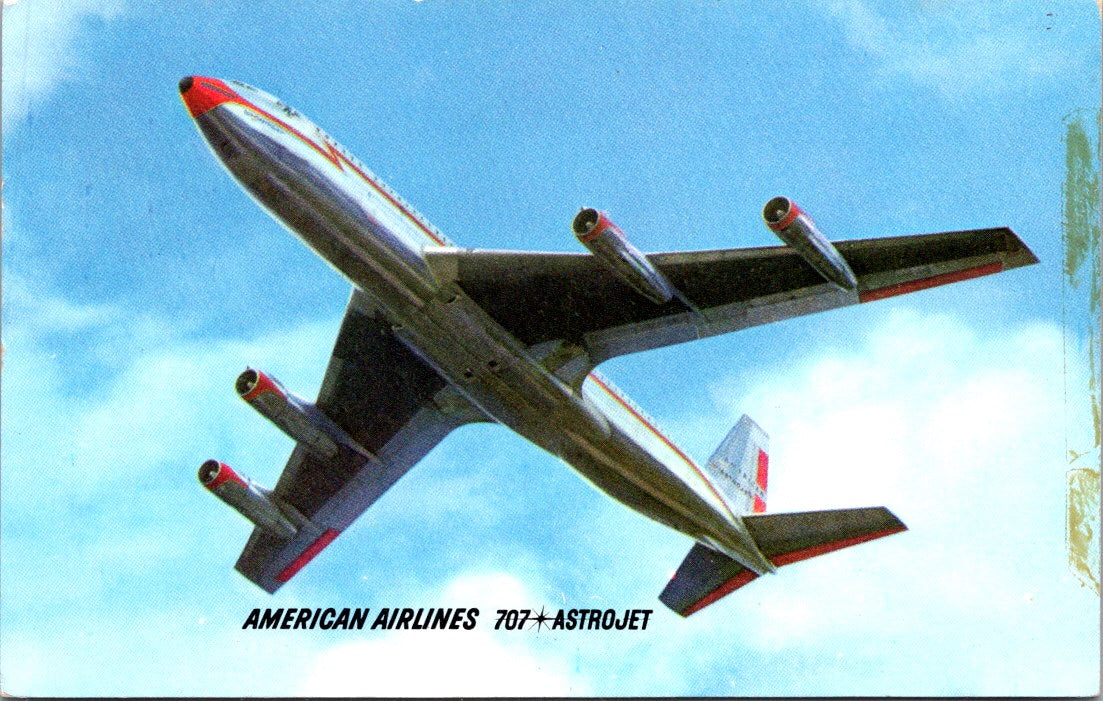 Vintage Postcard American Airlines 707 Astro Jet United States Posted US 3 Cents