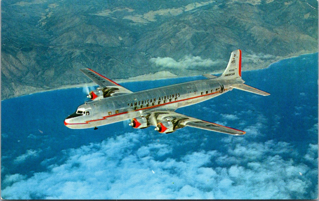 Vintage Postcard DC-7 America's Fastest Commercial Airliner United States