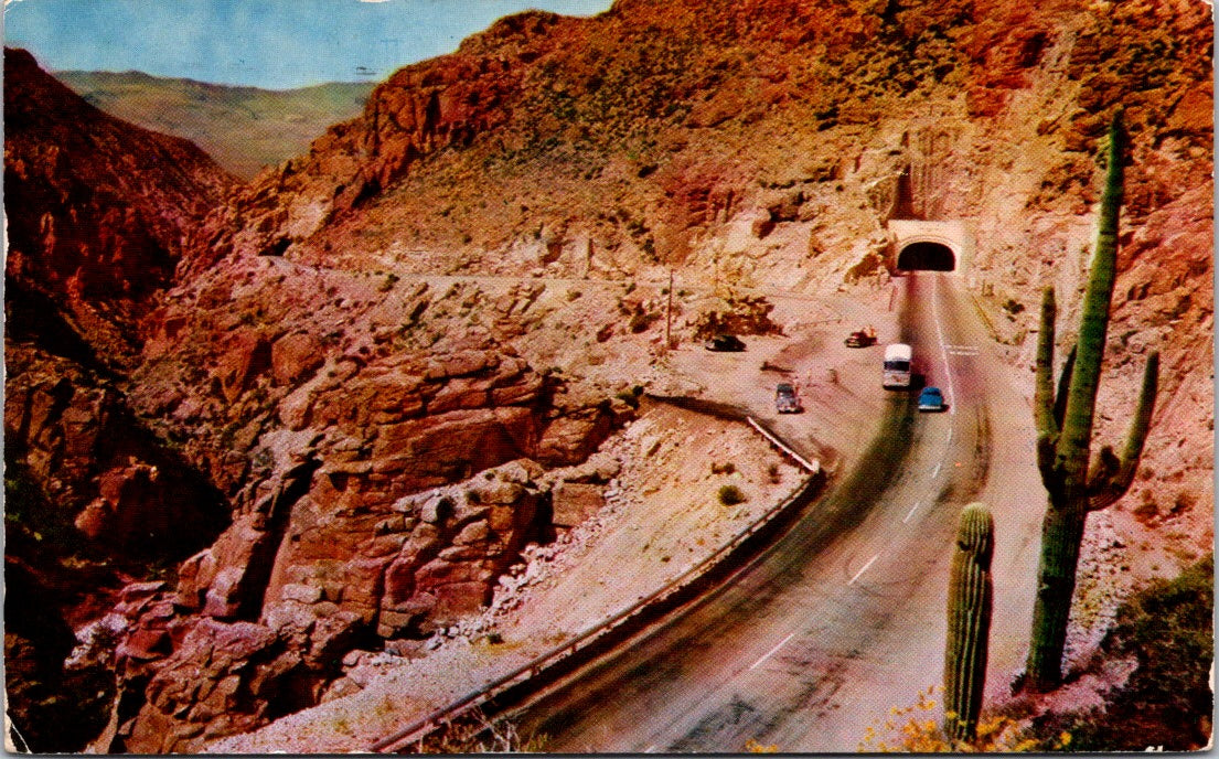 Vintage Postcard Queen Creek Tunnel US Highways Arizona United States Posted