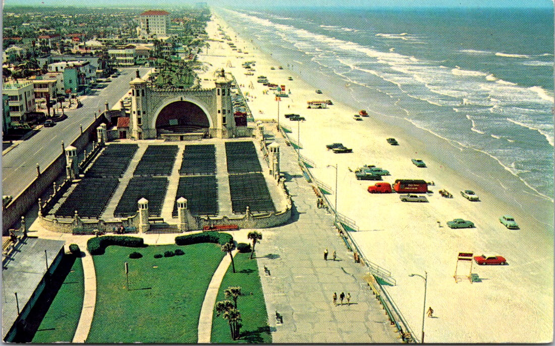 Vintage Postcard Looking North From Lookout Tower Daytona Beach Florida Unposted