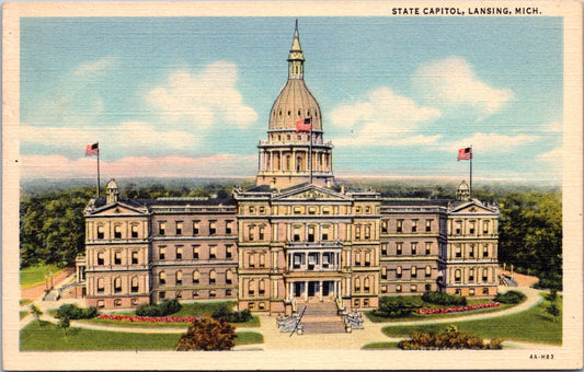 Vintage Postcard State Capitol Lansing Michigan United States Unposted