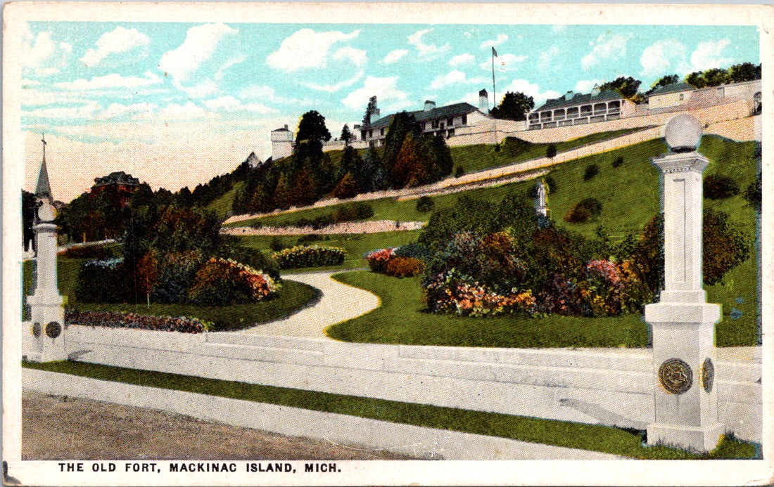 Vintage Postcard The Old Fort Mackinac Island Michigan United States Posted 1927