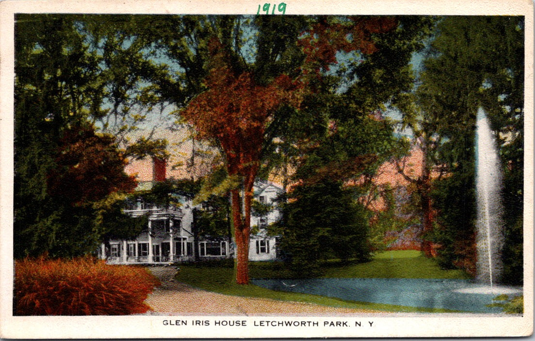 Vintage Postcard Glen Iris House Letchwork Park New York United States Posted