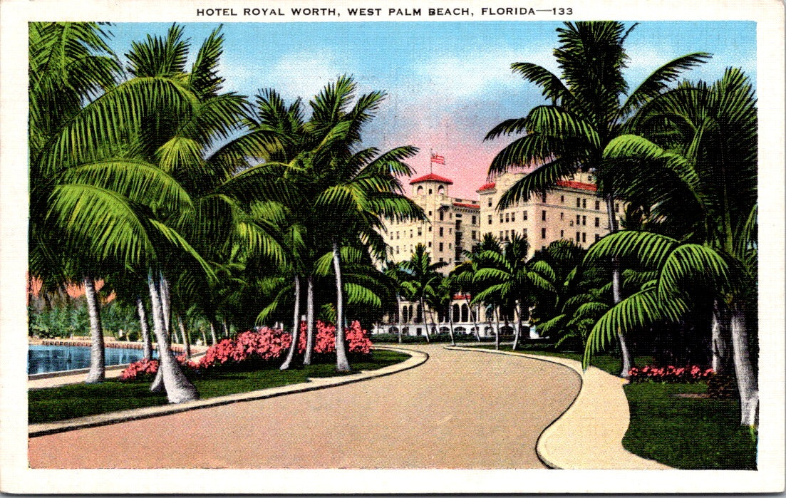 Vintage Postcard Hotel Royal Worth West Palm Beach Florida United States