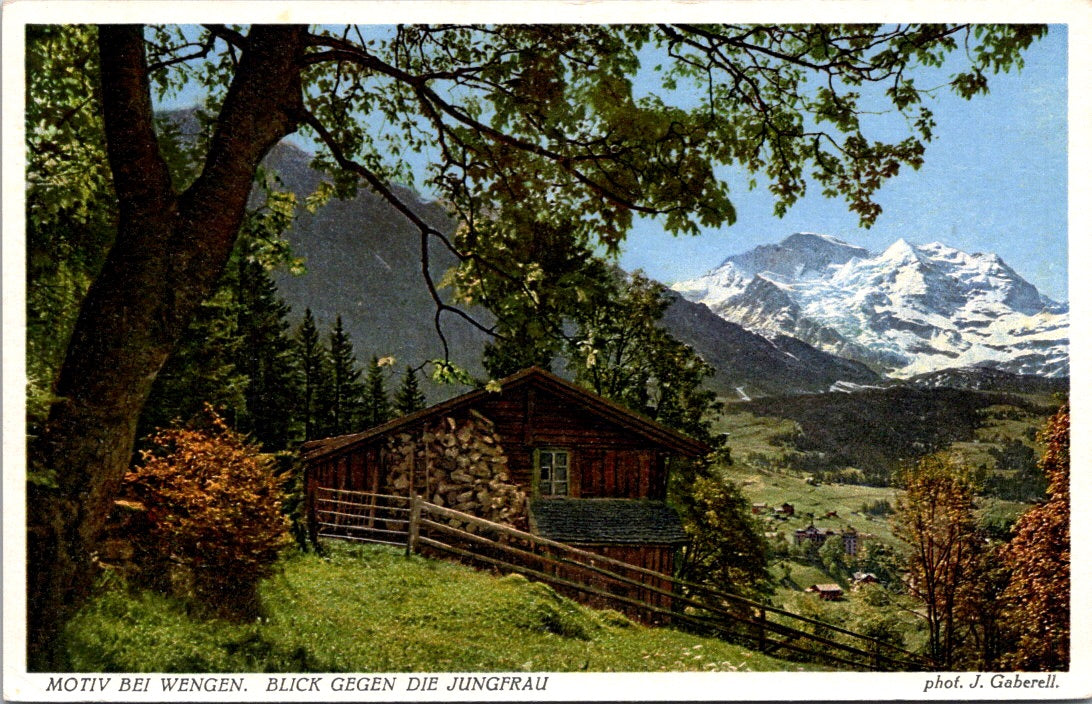 Vintage Postcard Motif at Wengen Blick against the Jungfrau Germany Unposted