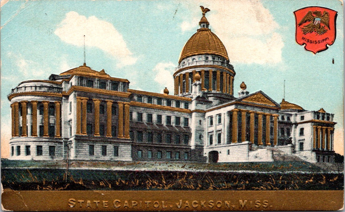 Vintage Postcard State Capitol Jackson Mississippi United States Unposted