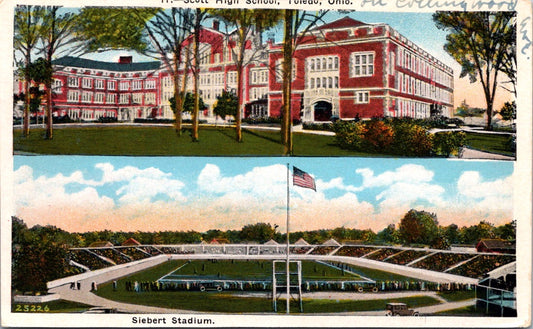 Vintage Postcard Siebert Museum Scott High School Toledo Ohio United States