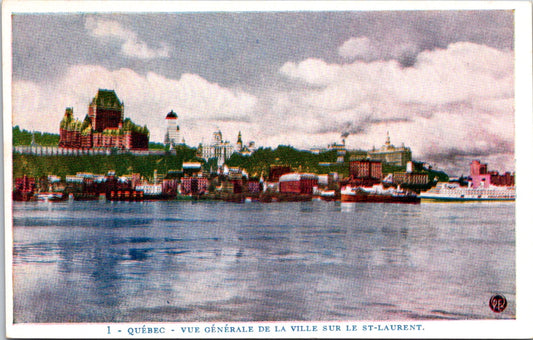 Vintage Postcard General View Of The City St. Laurent Quebec Canada Unposted