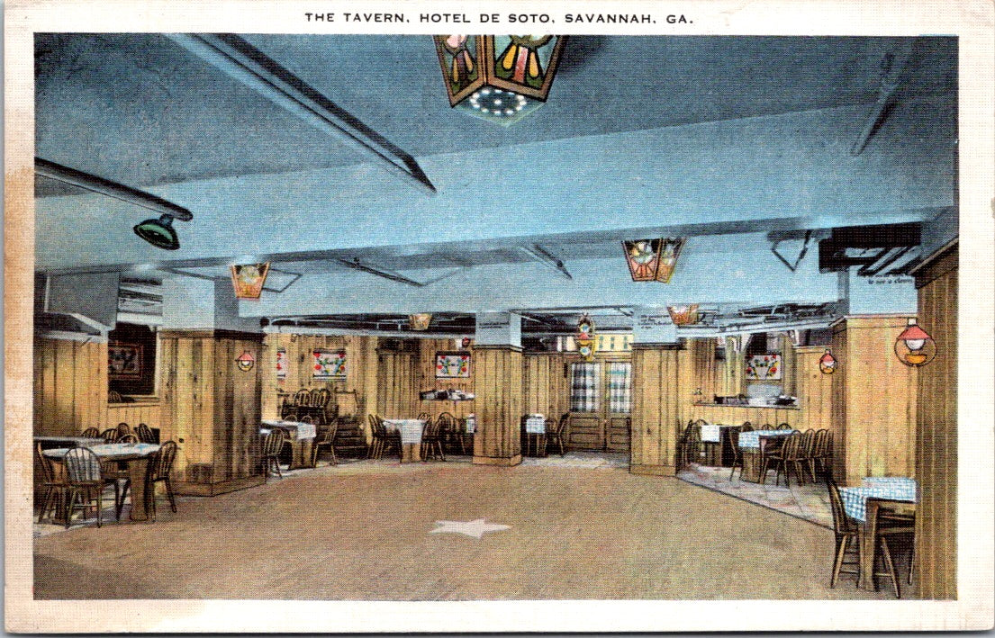 Vintage Postcard The Tavern Hotel De Soto Savannah Georgia United States