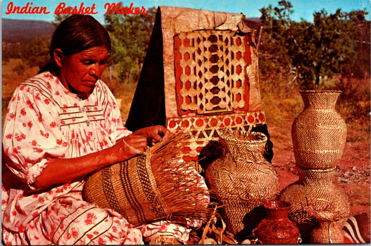 Vintage Postcard Indian Basket Maker Smith Southwestern Arizona Unposted