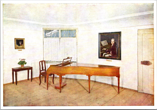 Vintage Postcard Mozart's birthday room with the famous Walter Wing Unposted