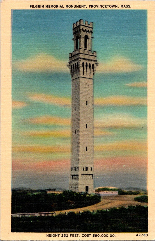 Vintage Postcard Pilgrim Memorial Monument Provincetown Massachussets Unposted