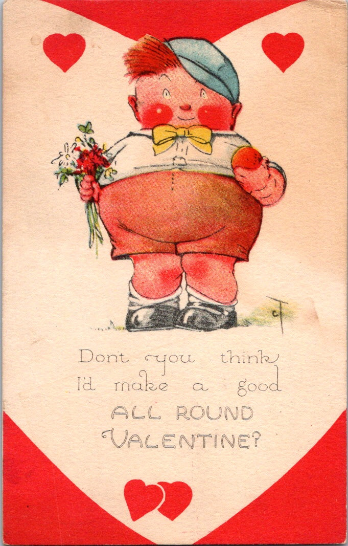 Vintage Postcard Comic Don't You Think I'd Make A Good All Round Valentine