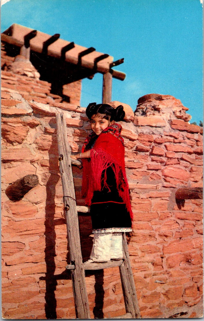 Vintage Postcard Hopi Indian Girl Arizona United States Unposted