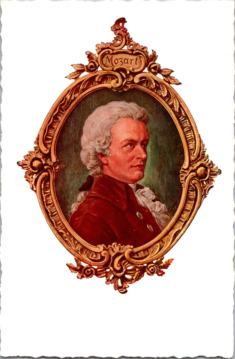 Vintage Postcard Wolfgang Amadeus Mozart By Professor Janschek Austria Unposted