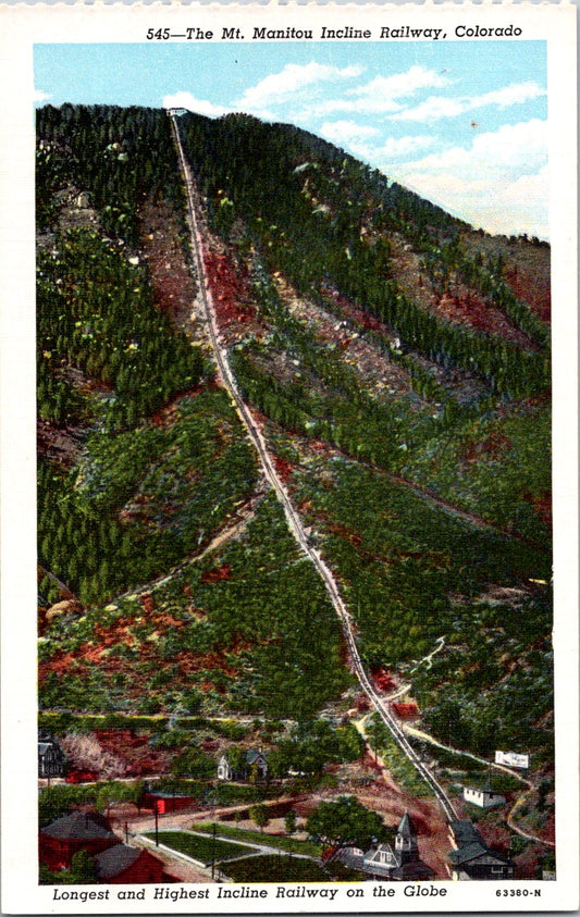 Vintage Postcard The Mount Manitou Incline Railway Colorado United States