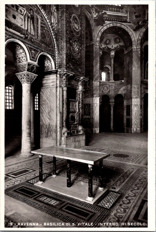 Vintage Postcard Interior Of Basilica di San Vitale Ravenna Italy Unposted