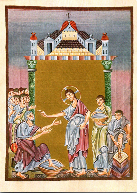 Vintage Postcard Jesus Washing the Feet Of St Peter Gospel Book Of Otto III