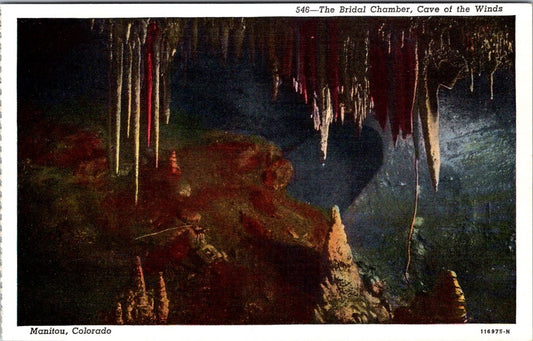 Vintage Postcard The Bridal Chamber Cave Of The Winds Manitou Colorado Unposted