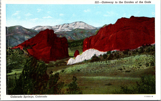 Vintage Postcard Gateway To The Garden Of The Gods Colorado United States