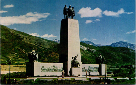 Vintage Postcard Monument Emigration Canyon Salt Lake City Utah United States