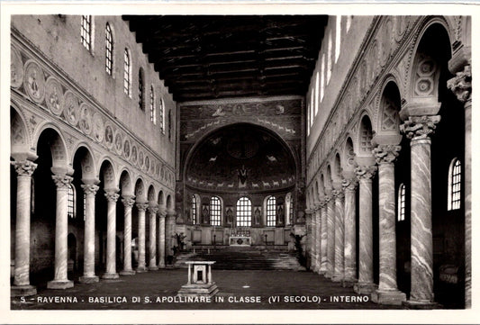 Vintage Postcard Interior Of Basilica di Sant'Apollinare In Classe Italy