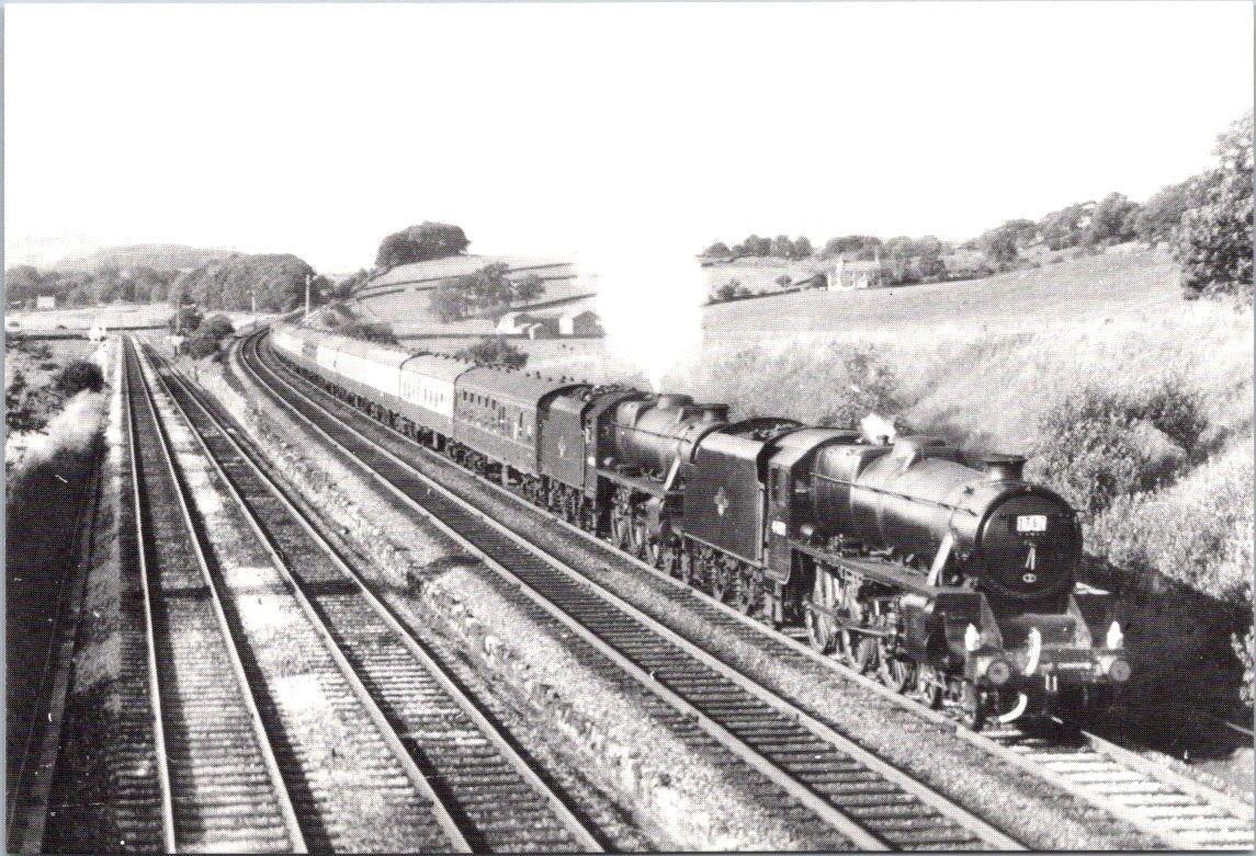 Vintage Postcard Engines No. 44781 And 44871 Pass Settle Junction England