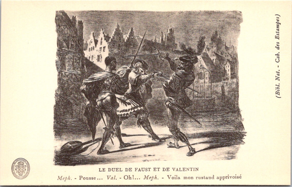 Vintage Postcard The Duel Of Faust And Valentine France Unposted