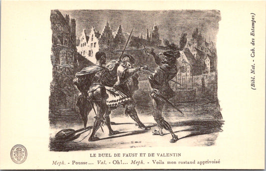 Vintage Postcard The Duel Of Faust And Valentine France Unposted