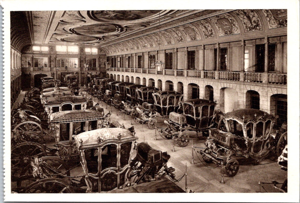 Vintage Postcard The Great Hall Room Of The Coaches Museum Lisbon Portugal