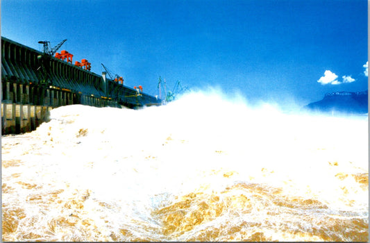 Vintage Old Postcard A Photo Of Flood Discharge China Unposted