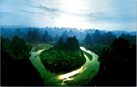 Vintage Old Postcard The Lijiang River Appears Emotional And Dreamy Unposted