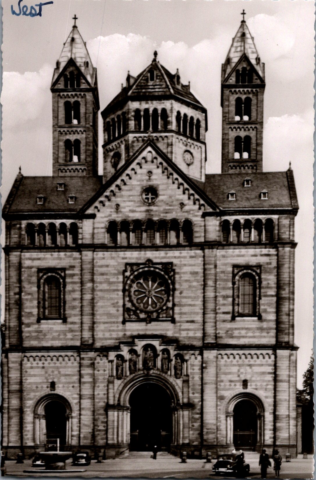 Vintage Postcard West Side Of The Speyer Cathedral Germany Unposted