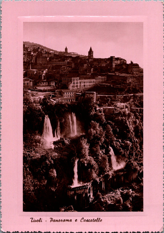 Vintage Postcard The Panorama And Waterfallen Tivoli Italy Unposted